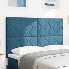 vidaXL LED Κεφαλάρι Σχεδιασμού Διαμαντιών Σκοτεινό Μπλε 144 εκ. Βαμβάκι