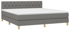 ΚΡΕΒΑΤΙ BOXSPRING ΜΕ ΣΤΡΩΜΑ ΣΚΟΥΡΟ ΓΚΡΙ 160X200 ΕΚ ΥΦΑΣΜΑΤΙΝΟ 3140866