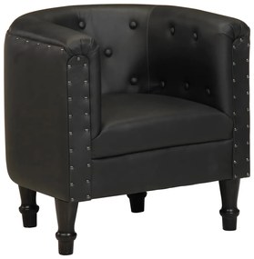 vidaXL Πολυθρόνα Μπάρελ Μαύρη από Γνήσιο Δέρμα