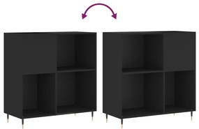 vidaXL Δισκοθήκη Μαύρη 84,5 x 38 x 89 εκ. από Επεξεργασμένο Ξύλο