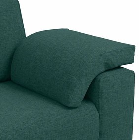 vidaXL Καναπές 140cm Σκούρο Πράσινο ύφασμα