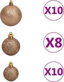 vidaXL Χριστουγεν. Δέντρο Τεχνητό με 300 LED/ Μπάλες/Χιόνι 210 εκ.