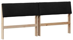 vidaXL Ταπετσαρισμένο κεφαλάρι Μαύρο 200 cm Στερεά ξυλεία πεύκου