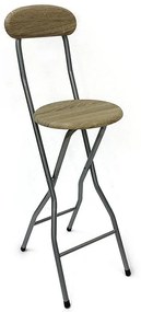 Καρέκλα Σκαμνί Πτυσσόμενη Δρυς/Ασημί Ξύλο/Μέταλλο - ART-06511371