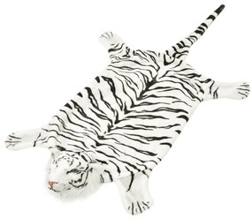 Χαλί Τίγρης Λευκό 144 εκ. Βελουτέ - Λευκό