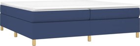 vidaXL Κρεβάτι Boxspring με Στρώμα Μπλε 200x200 εκ. Υφασμάτινο