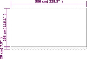 vidaXL Τεντόπανο Ανταλλακτικό Ριγέ Πολύχρωμο 6 x 3 μ.