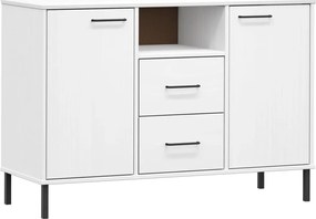 vidaXL Ντουλάπι OSLO Λευκό 113x40x77 εκ. Μασίφ Ξύλο με Μετ. Πόδια