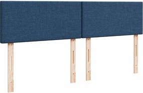 vidaXL Κρεβάτι Boxspring με Στρώμα Μπλε 180x200 εκ. Υφασμάτινο