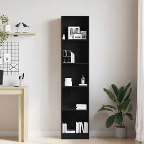 vidaXL Βιβλιοθήκη Μαύρη Δρυς 40x24x176 εκ. από Τεχνητό Ξύλο