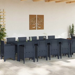 vidaXL Σέτ φαγητού για κήπο 13 pcs Ανθρακί Πλαστικό