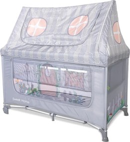 BABY COT SWEET HOME 2 LAYERS WITH ROOF GREY