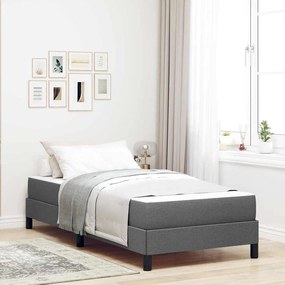 vidaXL Κρεβάτι με ελατήρια Άλλο Σκούρο γκρι 90 x 190 cm ύφασμα