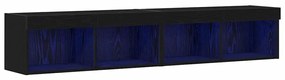 vidaXL Ντουλάπι TV 2 pcs Μαύρη δρυς 80 x 30 x 30 εκ Επεξεργασμένο ξύλο