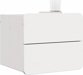 vidaXL Κομοδίνο 2 pcs Λευκό 39 x 34 x 33 εκ. Μασίφ ξύλο πεύκου