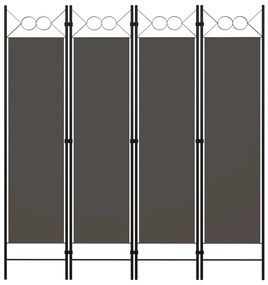 Διαχωριστικό Δωματίου με 4 Πάνελ Ανθρακί 160 x 180 εκ. - Ανθρακί