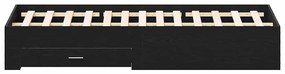 vidaXL Κρεβάτι με Συρτάρια Μαύρη δρυς 180 x 200 cm Επεξεργασμένο ξύλο