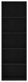 vidaXL Βιβλιοθήκη με 5 Ράφια Μαύρη 60 x 30 x 189 εκ. από Επεξ. Ξύλο