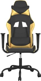 vidaXL Καρέκλα Gaming Μαύρο/Χρυσό από Συνθετικό Δέρμα