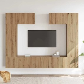 vidaXL Σετ Ντουλαπιών Τηλεόρασης 6 pcs artisan δρυς 200 x 30 x 150 εκ