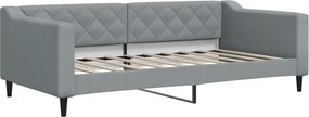 vidaXL Καναπές Κρεβάτι Συρόμενος Αν. Γκρι 90x190 εκ.Ύφασμα Στρώματα