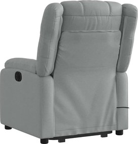 vidaXL Πολυθρόνα Μασάζ Ηλεκ. Ανακλινόμενη Ανύψωση Αν. Γκρι Υφασμάτινη