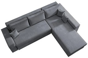 Καναπές Γωνιακός ArteLibre Αναστρέψιμος CAHABON Γκρι 250x210x79cm