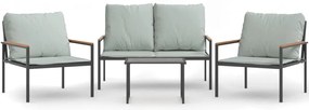 vidaXL Σαλόνι Κήπου Σετ 4 τεμ. Ανθρακί από Ατσάλι με Μαξιλάρια