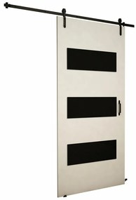 Συρόμενες πόρτες Dover 161, 37 kg, Άσπρο, Μαύρο, Πλαστικοποιημένη μοριοσανίδα, Αλουμίνιο | Epipla1.gr