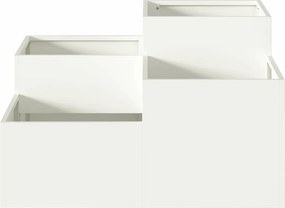 vidaXL Γλάστρα Κήπου Λευκό 80 x 80 x 48 εκ. Ατσάλι