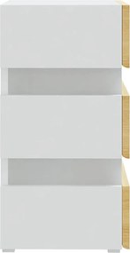 vidaXL Κομοδίνο με LED Λευκό/Sonoma Δρυς 45x35x67 εκ. Επεξεργασμ. Ξύλο