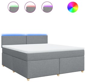 ΚΡΕΒΑΤΙ BOXSPRING ΜΕ ΣΤΡΩΜΑ ΑΝΟΙΧΤΟ ΓΚΡΙ 180X200 ΕΚ. ΥΦΑΣΜΑΤΙΝΟ 3289052