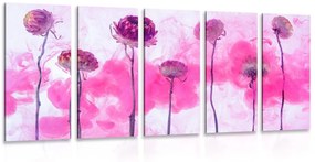5 μέρη εικόνα λουλούδια με ροζ ατμό