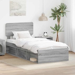 vidaXL Σκελετός Κρεβατιού Γκρι Sonoma 100 x 200 cm