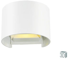 Απλίκα Round IP44 με ρυθμιζόμενη γωνία φωτισμού 6w Led 3000K Warm White 420 lm  Λευκό Αλουμίνιο Viokef Greg 4188700