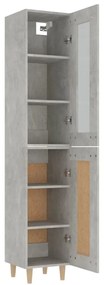 vidaXL Ντουλάπι Γκρι Σκυροδέματος 34,5x34x180 εκ. Επεξεργασμένο Ξύλο