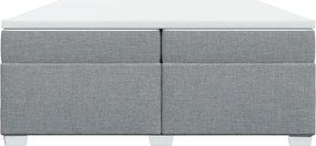 vidaXL Κρεβάτι Boxspring με Στρώμα Ανοιχτό Γκρι 200x200 εκ. Υφασμάτινο