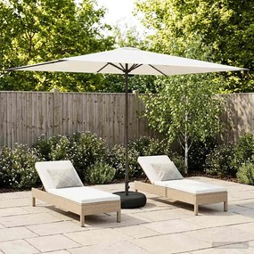 vidaXL Ομπρέλα Κήπου με Βάση 200 x 300 cm Πολυεστέρας Ορθογώνιος Κρεμ