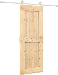 vidaXL Συρόμενη Πόρτα Φυσικό και Λευκό 80 x 210 cm