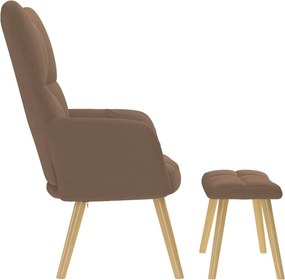 vidaXL Πολυθρόνα Relax Καφέ Υφασμάτινη με Υποπόδιο