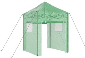 vidaXL Θερμοκήπιο με στέγη Πράσινο 200 x 200 x 300 εκ Ατσάλι