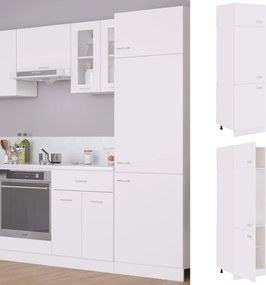 vidaXL Ντουλάπι Ψυγείου "Lyon" Λευκό 60x57x207 εκ. από Τεχνητό Ξύλο