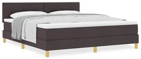 vidaXL Κρεβάτι box spring με στρώμα με στρώμα Σκούρο καφέ Σκούρο καφέ
