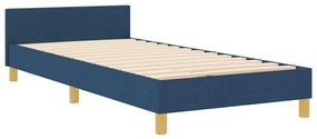 vidaXL Σκελετός Κρεβατιού με κεφαλάρι Μπλε 90 x 200 cm ύφασμα