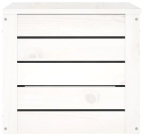 Κουτί Αποθήκευσης Λευκό 59,5x36,5x33 εκ. Μασίφ Ξύλο Πεύκου - Λευκό