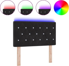 vidaXL LED κεφαλάρι με φώτα λωρίδας LED Μαύρο 80 cm Πολυεστέρας