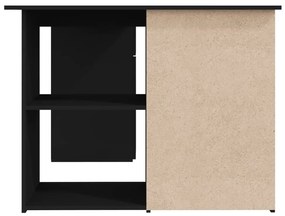 vidaXL Γραφείο Γωνιακό Μαύρο 145 x 100 x 76 εκ. από Επεξ. Ξύλο