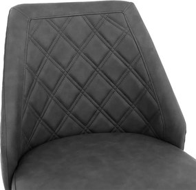 Σκαμπό μπαρ Inflame pakoworld PU ανθρακί-μέταλλο μαύρο