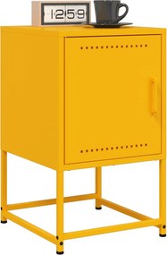 vidaXL Κομοδίνα 2 τεμ. Μουσταρδί 36x39x60,5 εκ. από Χάλυβα