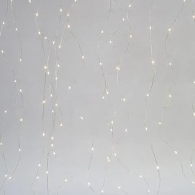 Eurolamp Κουρτίνα 400 Mini LED Θερμό Λευκό 200x200cm 16 Γραμμών ΙΡ44 Ασημί Σύρμα 600-11718